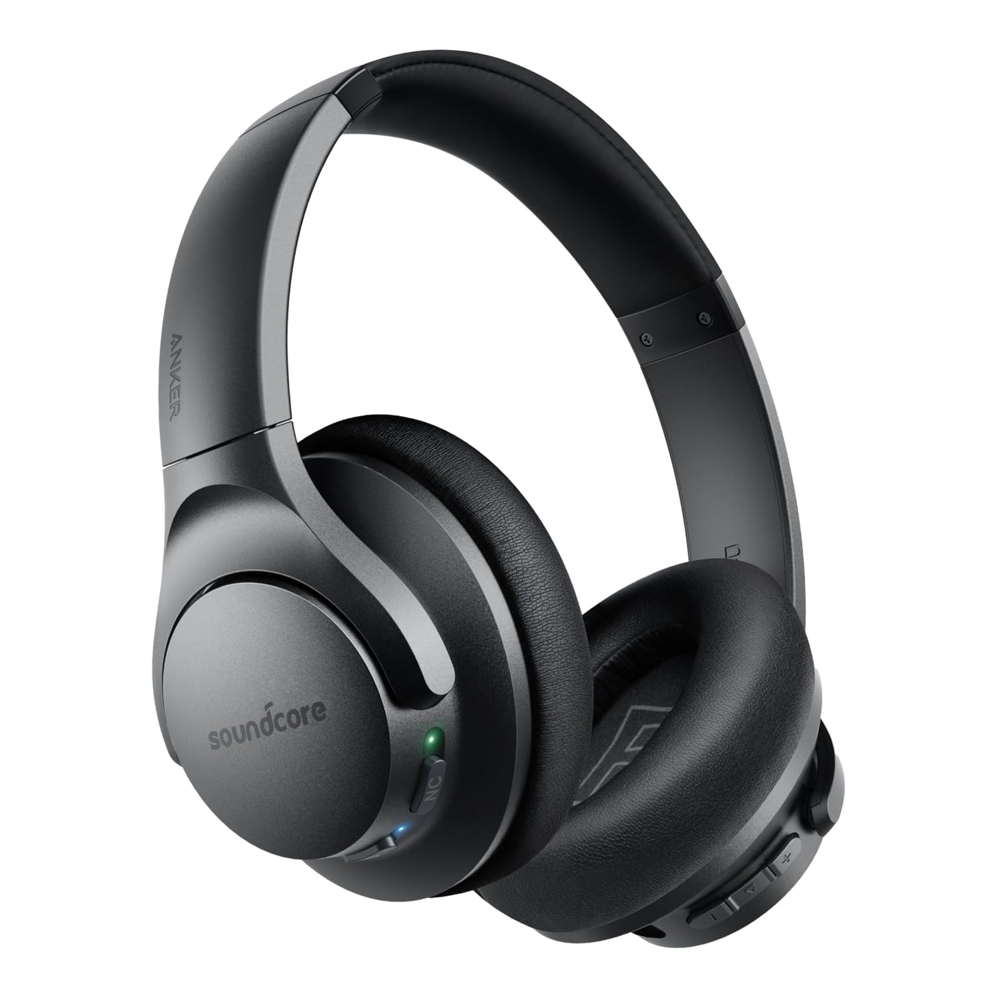 Soundcore Anker Life Q20 Hybrid Active Noise Cancelling Headphones, Wireless Over Ear Bluetooth Headphones, 60H Playtime, Hi-Res Audio, Deep Bass, Memory Foam Ear Cups, Travel, Office