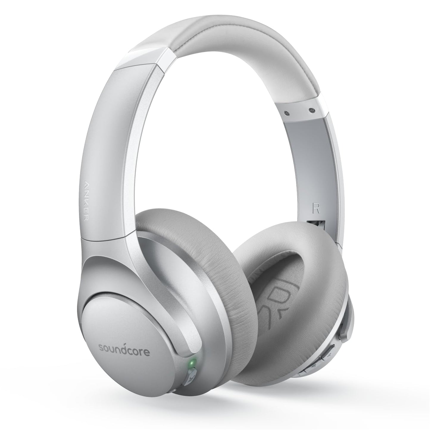 Soundcore Anker Life Q20 Hybrid Active Noise Cancelling Headphones, Wireless Over Ear Bluetooth Headphones, 60H Playtime, Hi-Res Audio, Deep Bass, Memory Foam Ear Cups, Travel, Office
