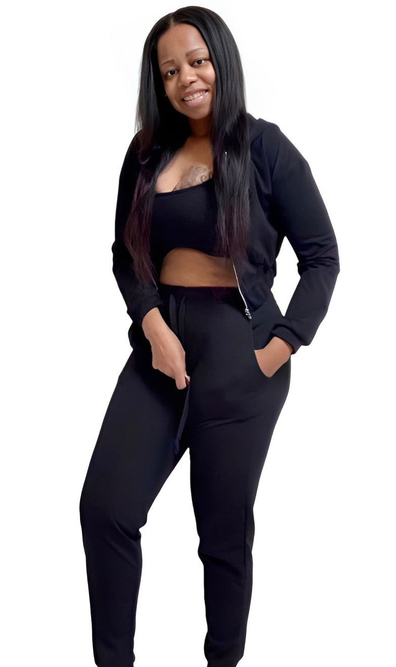 Spin Bout U 3 Piece Sweatsuit - Black