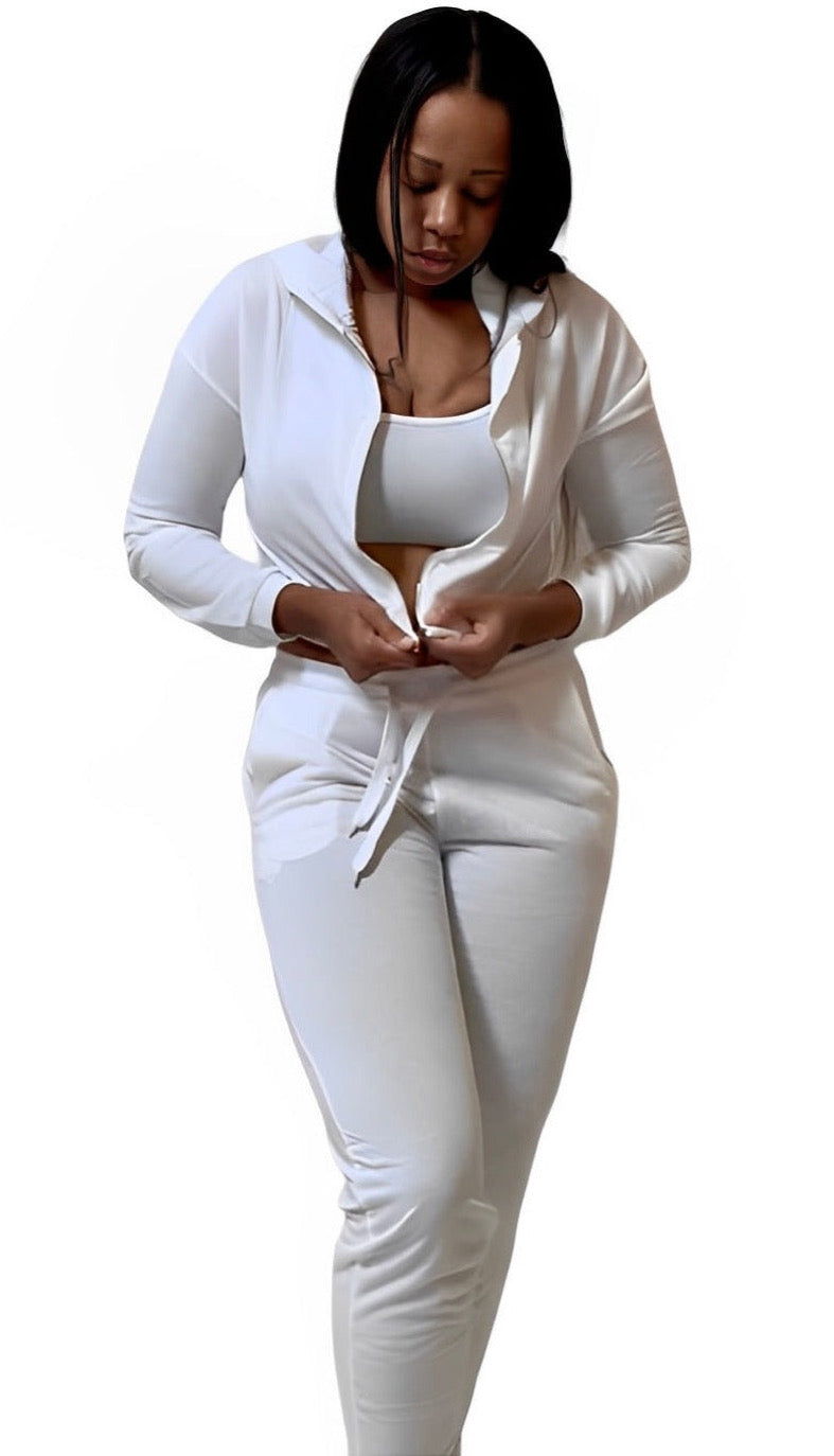 Spin Bout U 3 Piece Sweatsuit - White