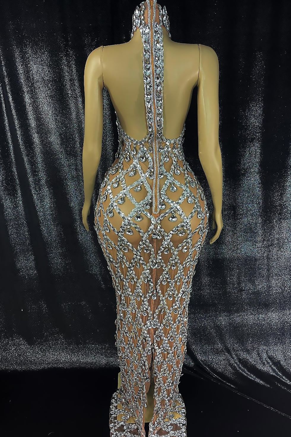 Midnight Rhinestone Dress Set (Ready To Ship)