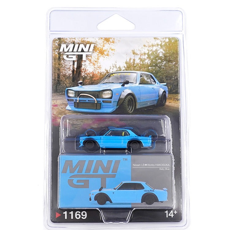 Mini GT MGT01169 LBWK Liberty Walk Nissan LB Works HAKOSUKA 1:64 Baby Blue