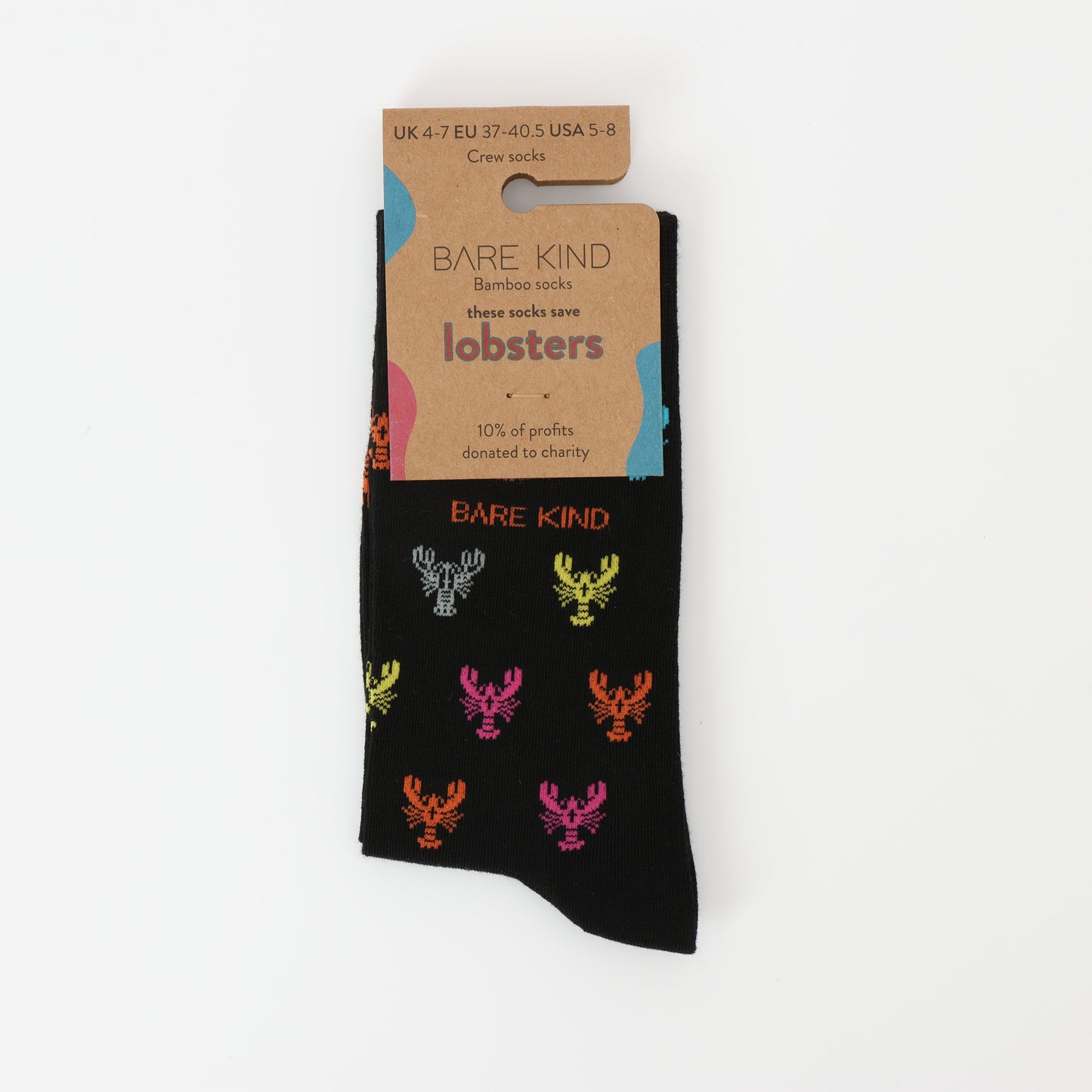 Save the Lobster Small Motif Bamboo Socks