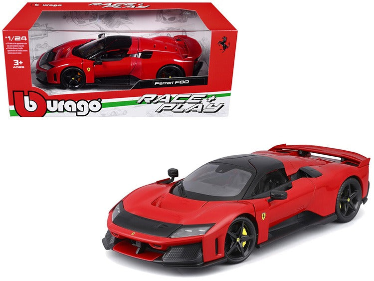 Bburago 18-26034 Race + Play Ferrari F80 1:24 Red with Black Top