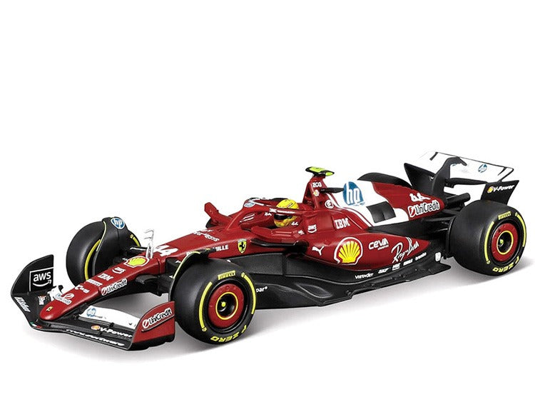 Bburago 18-36852 LH Formula F 1 2025 Ferrari SF-25 1:43 with Show Case #44 Lewis Hamilton