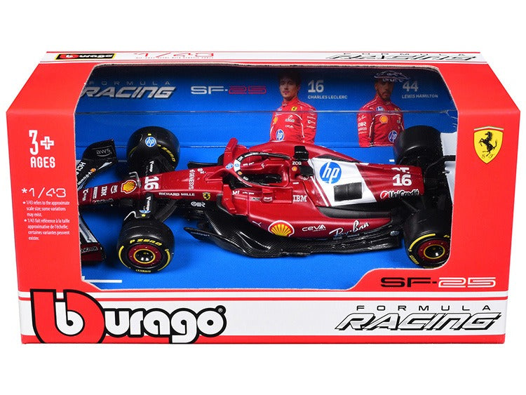 Bburago 18-36853 CL Formula F 1 2025 Ferrari SF-25 1:43 #16 Charles Leclerc