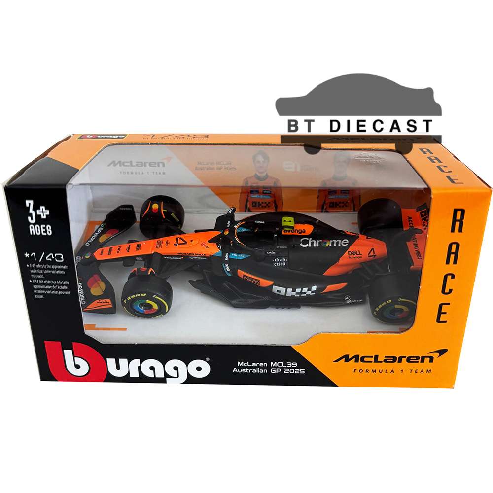 Bburago 18-38248 LN Formula F 1 2025 McLaren MCL39 1:43 #4 Lando Norris