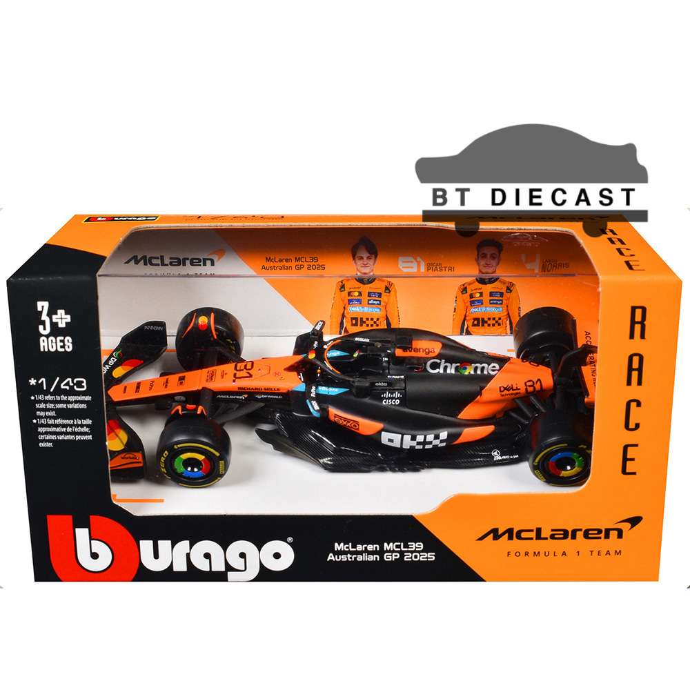 Bburago 18-38248 OP Formula F 1 2025 McLaren MCL39 1:43 #81 Oscar Paistri