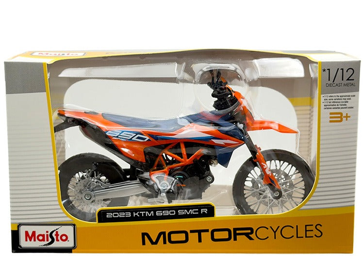 Maisto 20-64640 2023 KTM 690 SMC R Motorcycle Dirt Bike 1:12 Orange / Blue