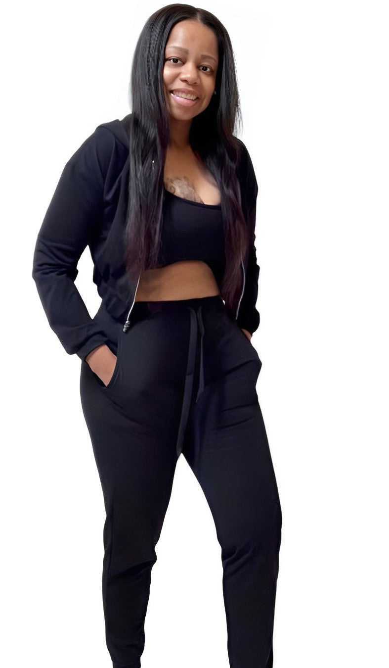 Spin Bout U 3 Piece Sweatsuit - Black