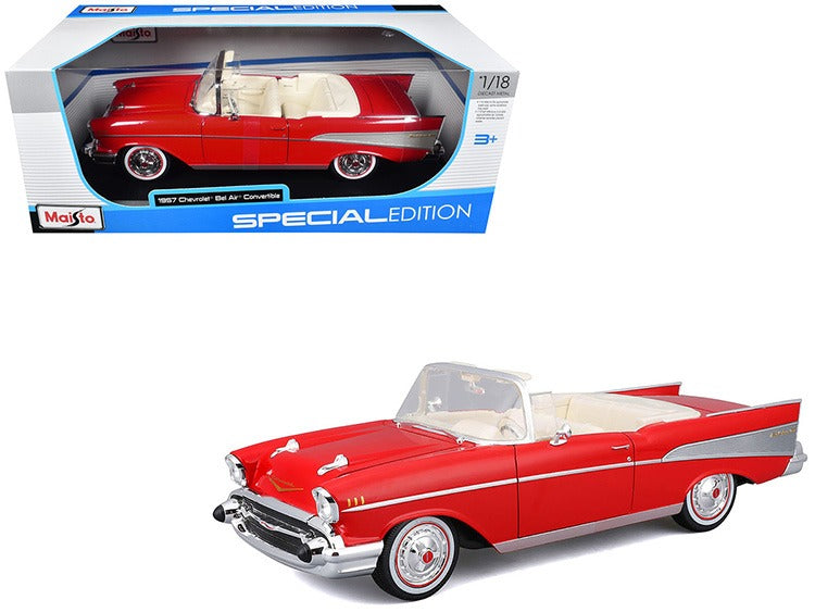 Maisto 31476 1957 Chevrolet Bel Air Convertible 1:18 Red