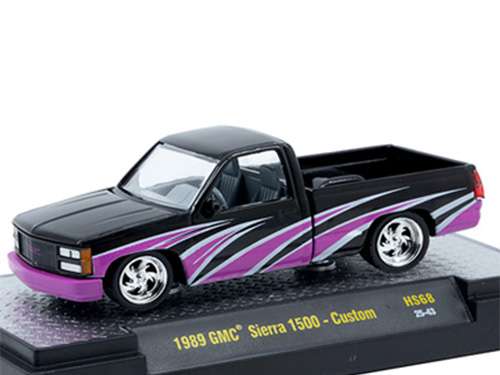 M2 Machines 31500 HS68 Hobby Exclusive 1989 GMC Sierra 1500 Pick Up Truck 1:64 Custom Black Pink