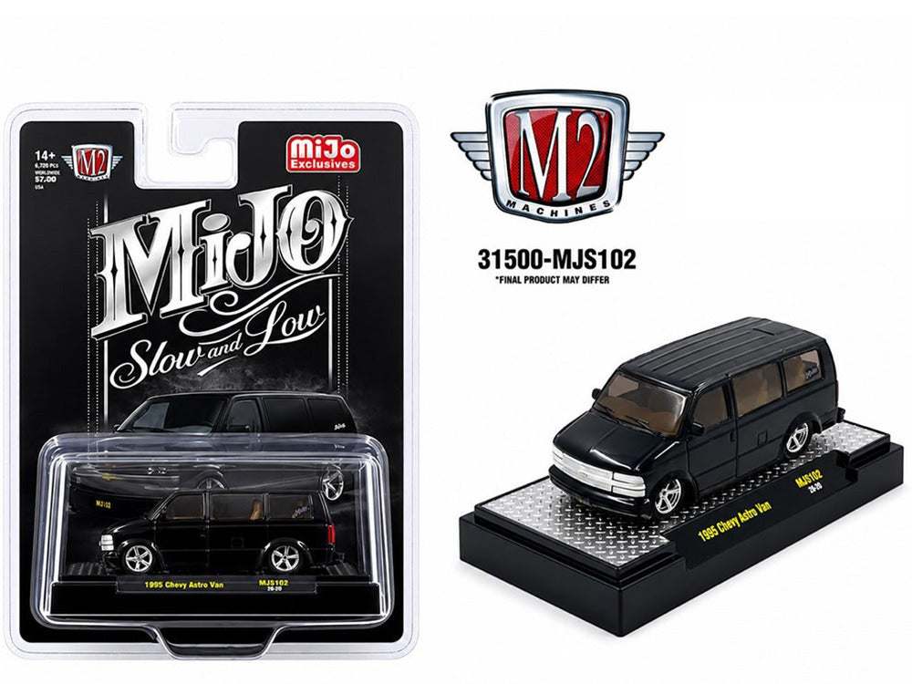 M2 Machines 31500 MJS102 1995 Chevrolet Astro Van Custom Slow & Low 1:64 Black