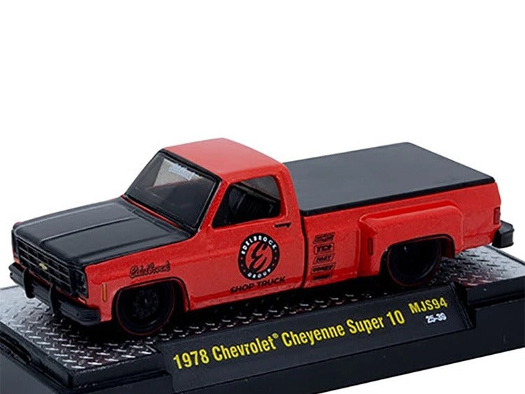 M2 Machines 31500 MJS94 1978 Chevrolet Cheyenne Super 30 Custom EDELBROCK 1:64 Red