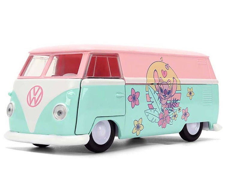 Jada 36358 Disney’s Stitch 1961 VW Volkswagen Bus Angel Theme 1:32 Light Pink / Teal