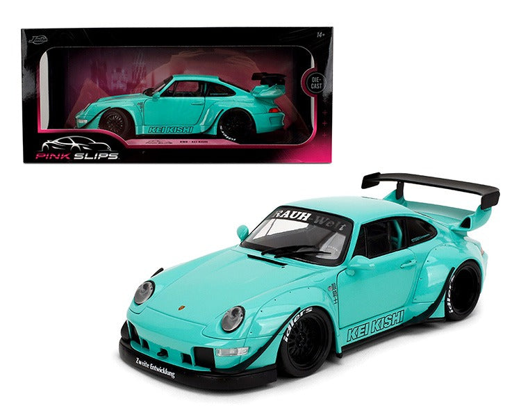 Jada 36463 Pink Slips Porsche Rauh Welt Begriff RWB Body Kit Kei Sishi 1:18 Turquoise