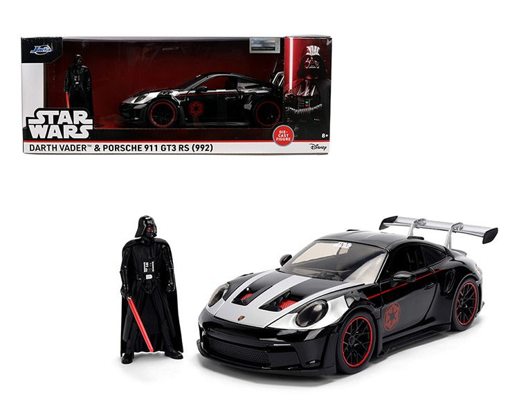 Jada 36477 Star Wars Porsche 911 GT3 RS (992) 1:24 with Darth Vader Figure Black
