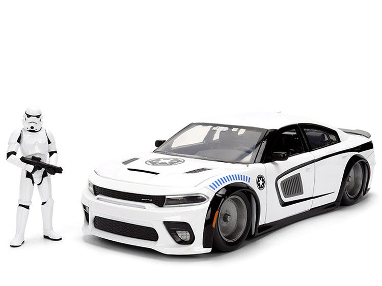 Jada 36478 Star Wars 2021 Dodge Charger SRT Hellcat 1:24 with Stormtrooper Figure White