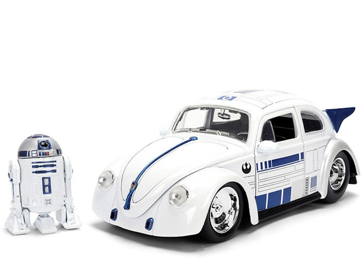 Jada 36912 Star Wars1959 Volkswagen Drag Beetle 1:24 with R2-D2 Figure White