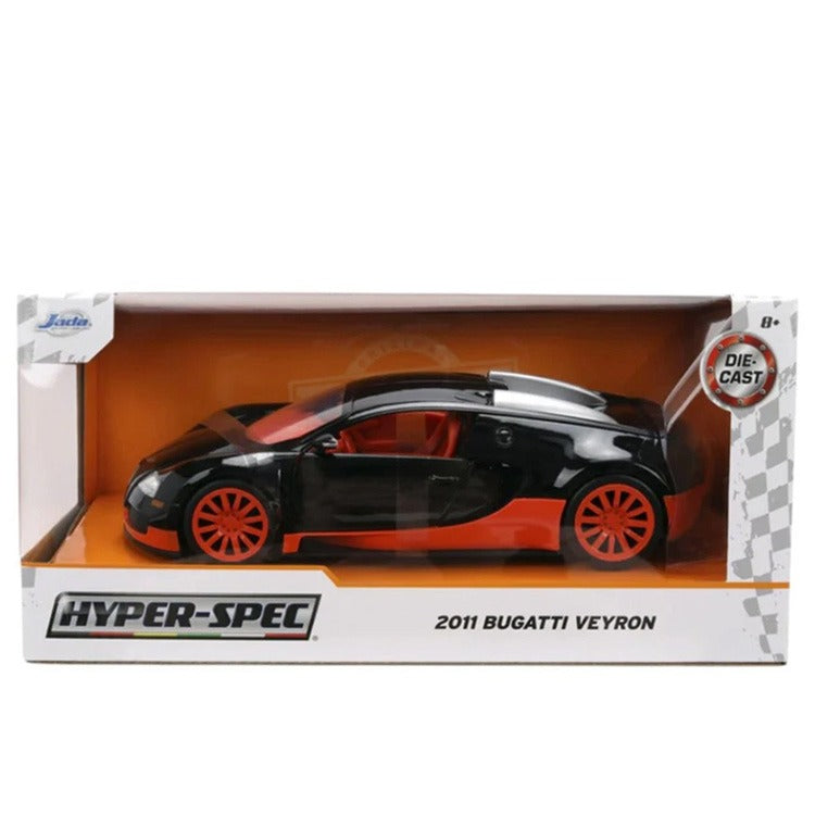Jada 37642 Hyper Spec 2011 Bugatti Veyron 1:24 2-Tone Orange / Black