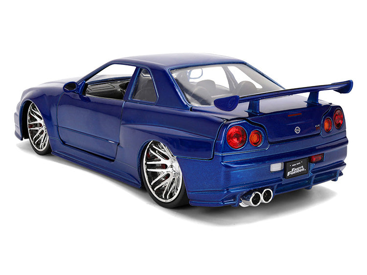 Jada 37704 25th Fast & Furious Brian’s Nissan Skyline GT-R R34 1:24 Color Brush Blue