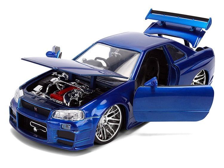 Jada 37704 25th Fast & Furious Brian’s Nissan Skyline GT-R R34 1:24 Color Brush Blue