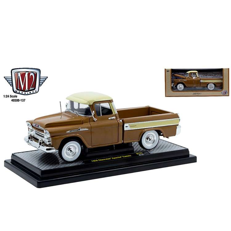 M2 Machines 40300 137 B 1958 Chevrolet Apache Cameo Pick Up Truck 1:24 2-Tone Brown