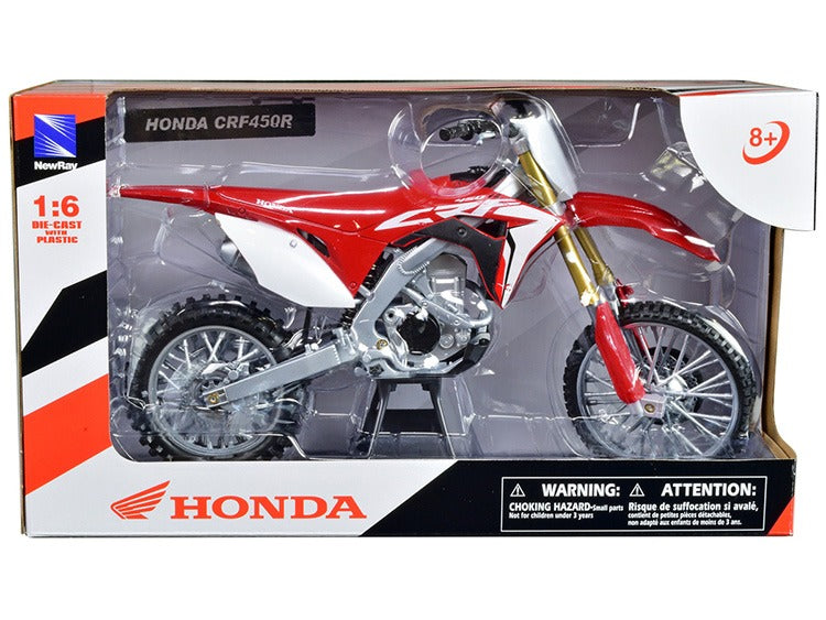 New Ray 49583 Honda CRF 450R Dirt Bike 1:6 Red / White