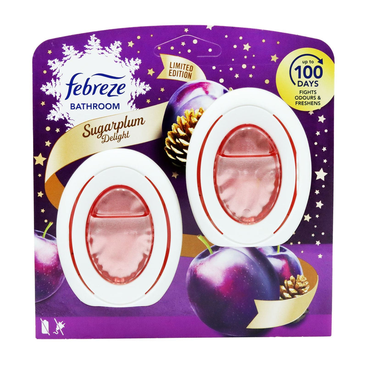 Febreze Bathroom Air Freshener Sugarplum Delight Twin Pack 7.5ml