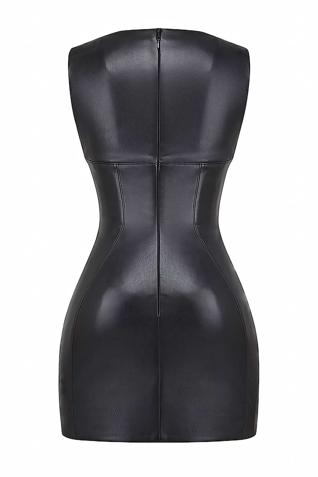 Black Vegan Leather Mini Dress