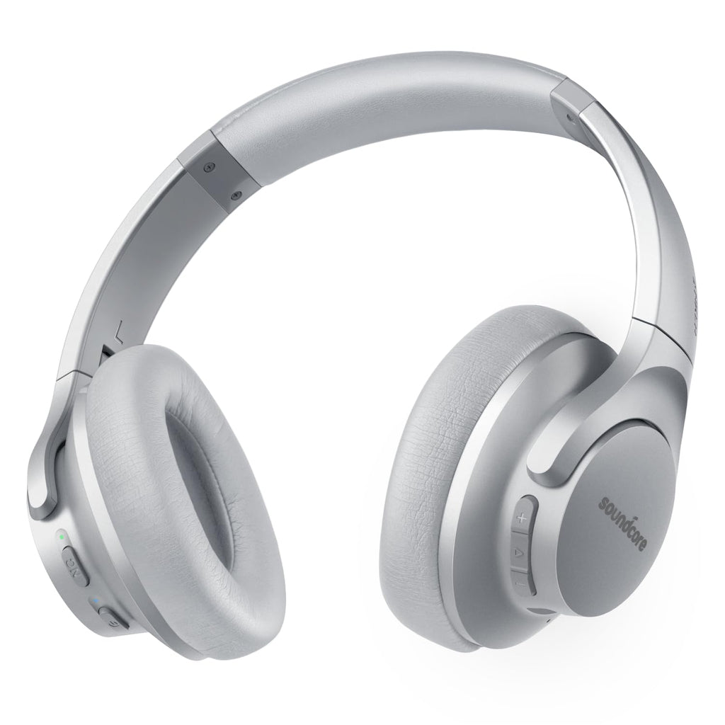 Soundcore Anker Life Q20 Hybrid Active Noise Cancelling Headphones, Wireless Over Ear Bluetooth Headphones, 60H Playtime, Hi-Res Audio, Deep Bass, Memory Foam Ear Cups, Travel, Office