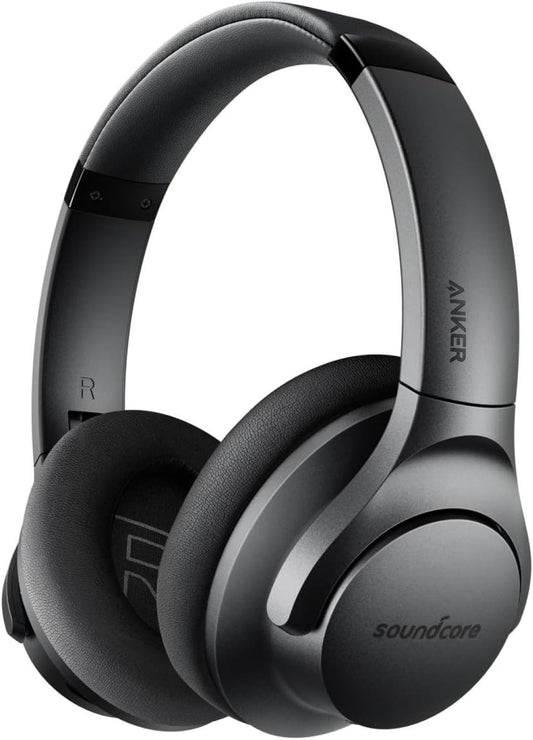 Soundcore - Audífonos híbridos modelo Anker Life Q20 inalámbricos, con cancelación de ruido, con tiempo de reproducción de 40 horas, audio de alta resolución, graves profundos, almohadillas de espuma viscoelástica y diadema