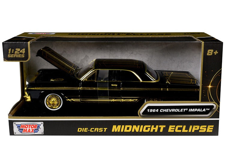 Motormax 79202 Midnight Eclipse Low Riders 1964 Chevrolet Impala 1:24 Black