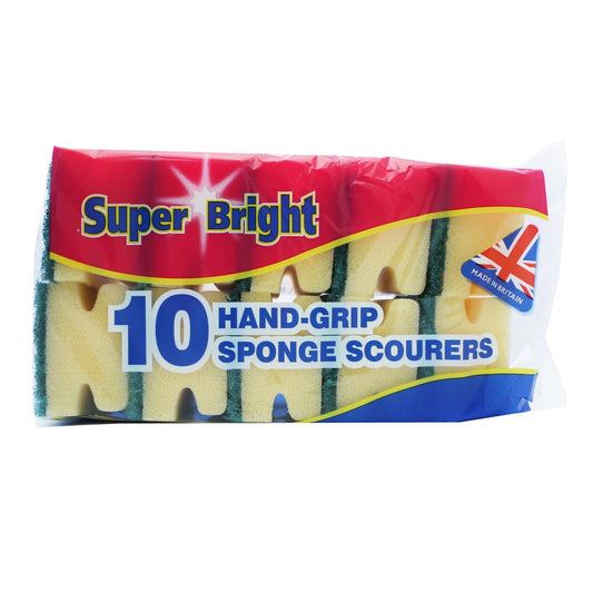 Super-Bright Sponge Scourers - Pack of 10