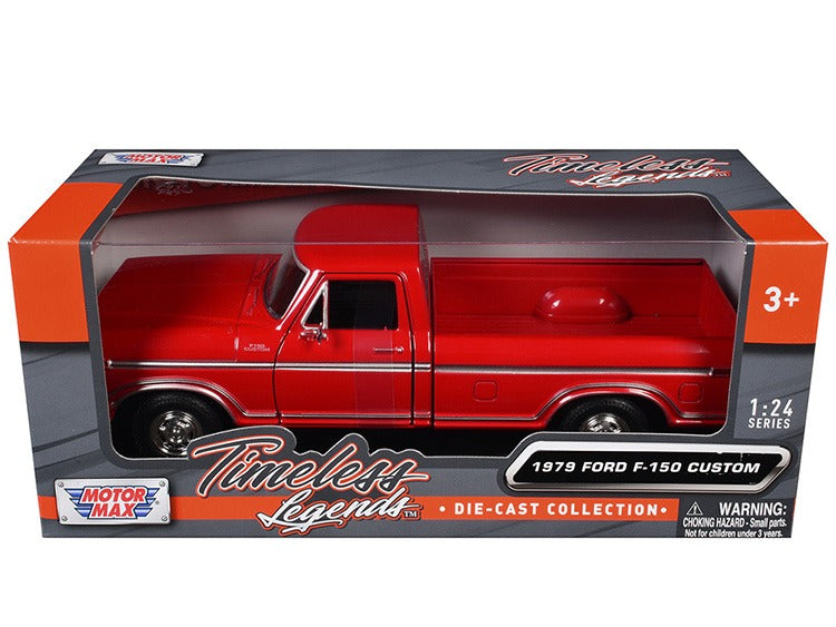 Motormax 79346 1979 Ford F-150 Custom Pick Up Truck 1:24 Red