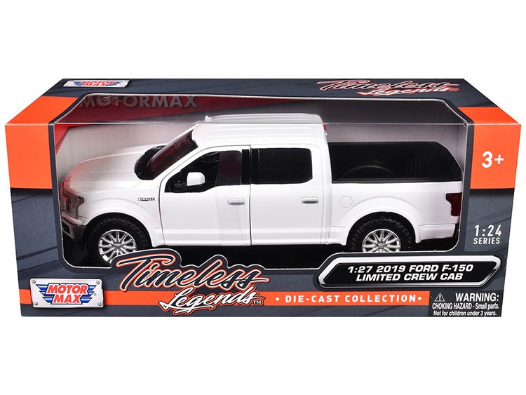 Motormax 79364 Timeless Legends 2019 Ford F-150 Limited Crew Cab Pick Up Truck 1:27 White