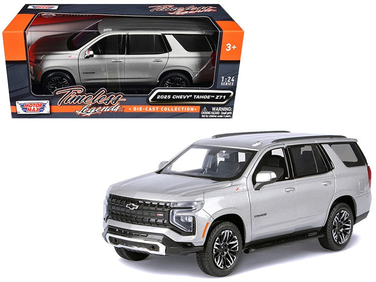 Motormax 79392 Timeless 2025 Chevrolet Tahoe Z71 1:24 – 1:25 Sterling Grey