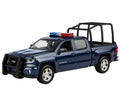 Motormax 79547 2017 Chevrolet Silverado 1500 LT Z71 Crew Cab 1:27 with Stand Cage & Light and Sound Blue