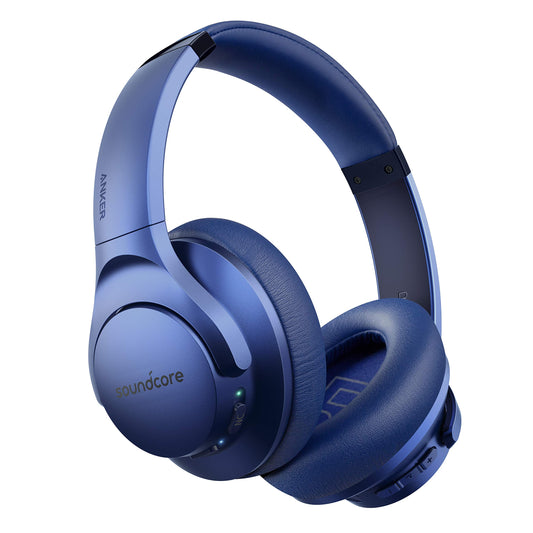 Soundcore Anker Life Q20 Hybrid Active Noise Cancelling Headphones, Wireless Over Ear Bluetooth Headphones, 60H Playtime, Hi-Res Audio, Deep Bass, Memory Foam Ear Cups, Travel, Office