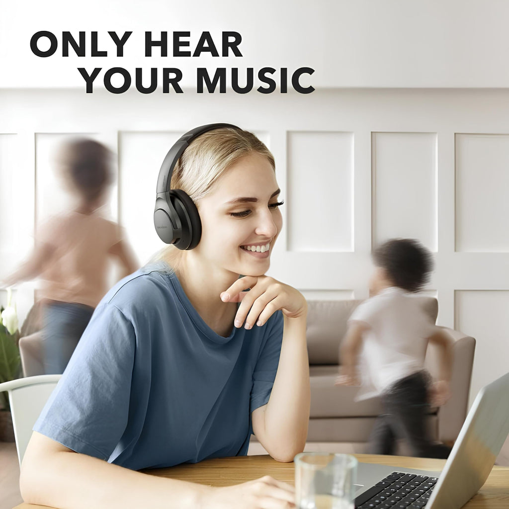 Soundcore Anker Life Q20 Hybrid Active Noise Cancelling Headphones, Wireless Over Ear Bluetooth Headphones, 60H Playtime, Hi-Res Audio, Deep Bass, Memory Foam Ear Cups, Travel, Office