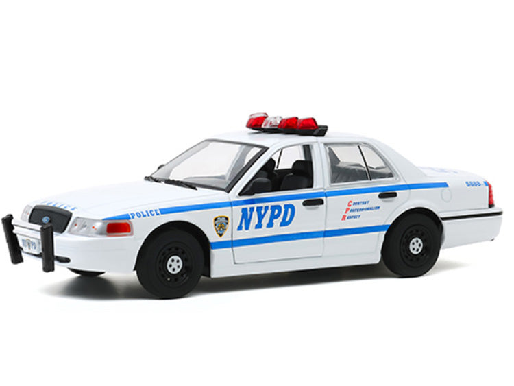 Greenlight 85513 2011 Ford Crown Victoria New York City NYPD Police Car 1:24 White