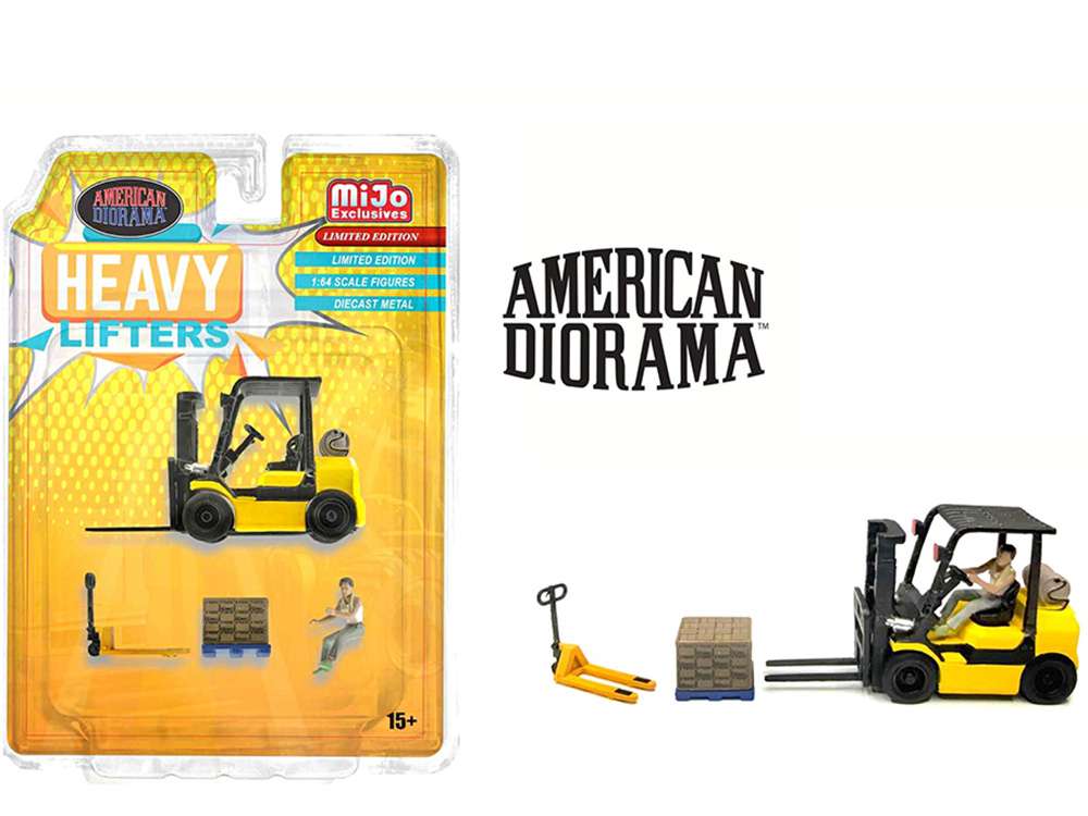 American Diorama AD-2431 Heavy Lifters Forklift Set