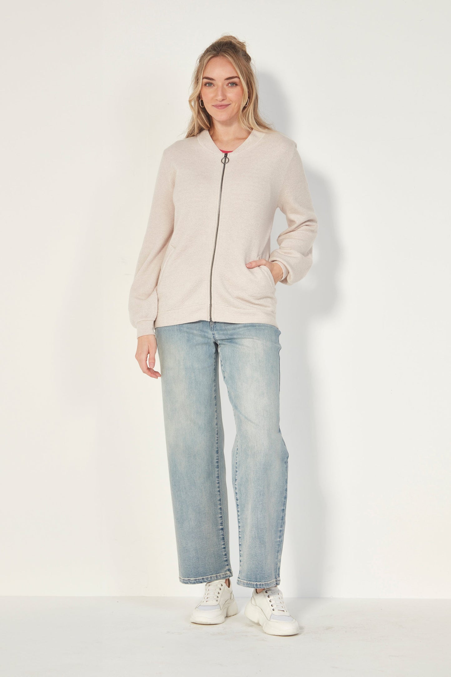 Bone-Colored Boulevard Jacket - Tailored Fit, Water-Resistant