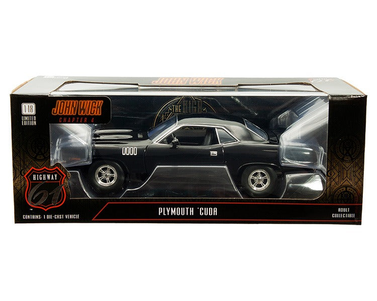 Highway 61 18045 John Wick Chapter 4 Plymouth Cuda 1:18 Black