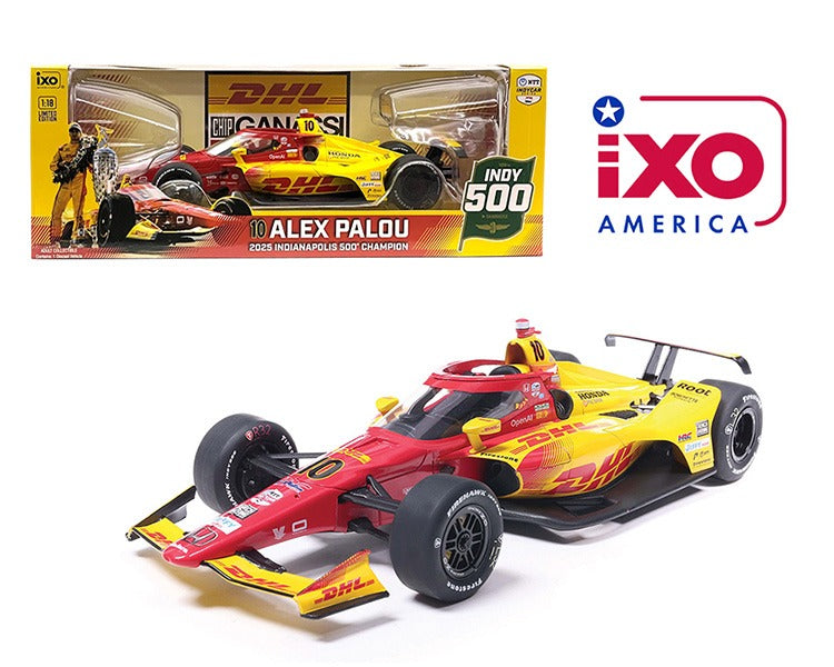 IXO Models IND18031 2025 109th Indianapolis Indy 500 Champion Winner DHL 1:18 #10 Alex Palou Yellow