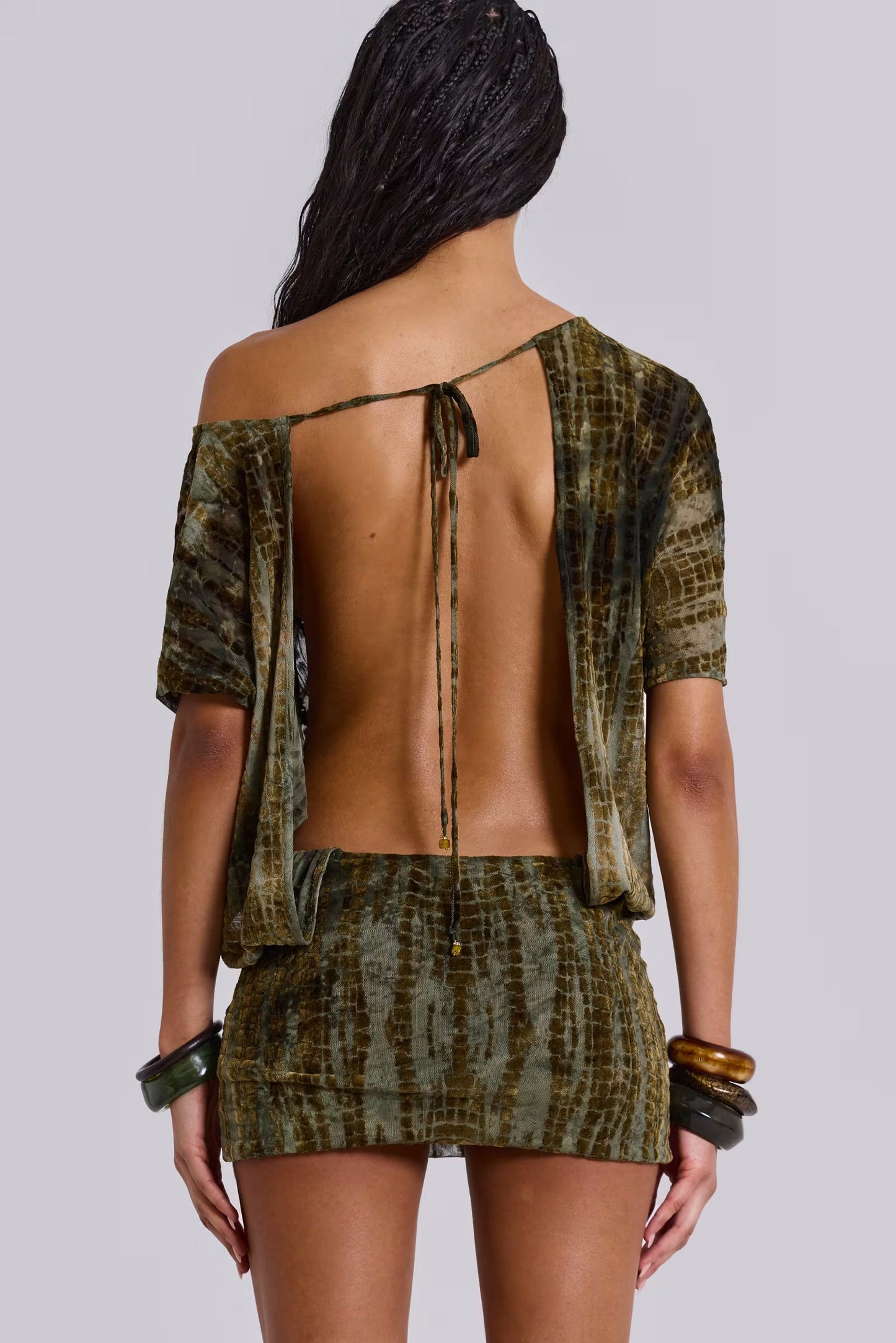 Nyx Devore Backless Mini Dress