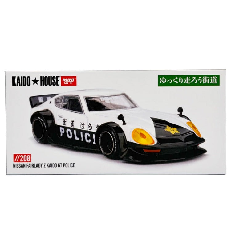 Mini GT x Kaido House KHMG208 Nissan Fairlady Z Kaido GT Police Car 1:64 Black / White