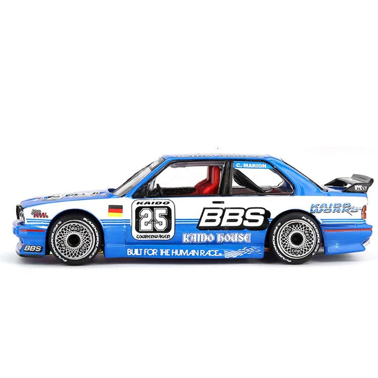 Mini GT x Kaido House KHMG223 BMW M3 #25 BBS Kaido Touring Champ V1 1:64 Blue / White