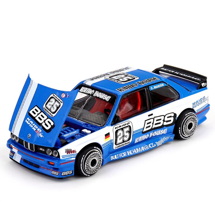 Mini GT x Kaido House KHMG223 BMW M3 #25 BBS Kaido Touring Champ V1 1:64 Blue / White