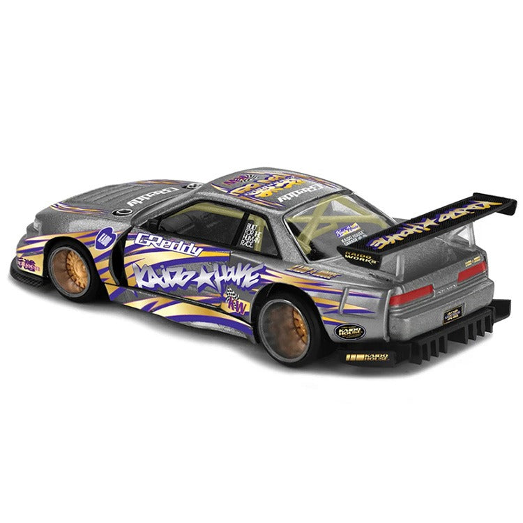 Mini GT x Kaido House KHMG235 Nissan Silvia S13-R Kaido Drift V1 Greddy 1:64 Gunmetal Gray